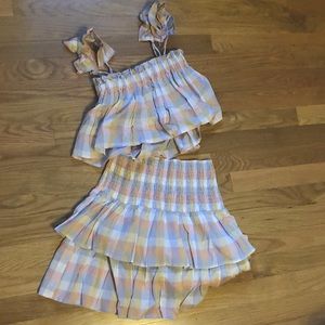 Mabel Gingham Spring Skirt Set